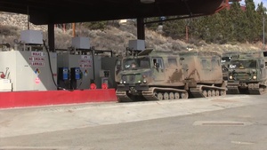 Second Battalion, Third Marine Regiment Marines drive BV206 Tracked Vehicles