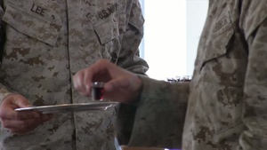 Second Battalion, Third Marine Regiment Marines attend an Easter Service
