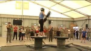 Billy Blanks and American Gladiators Work-out with 380th Airmen