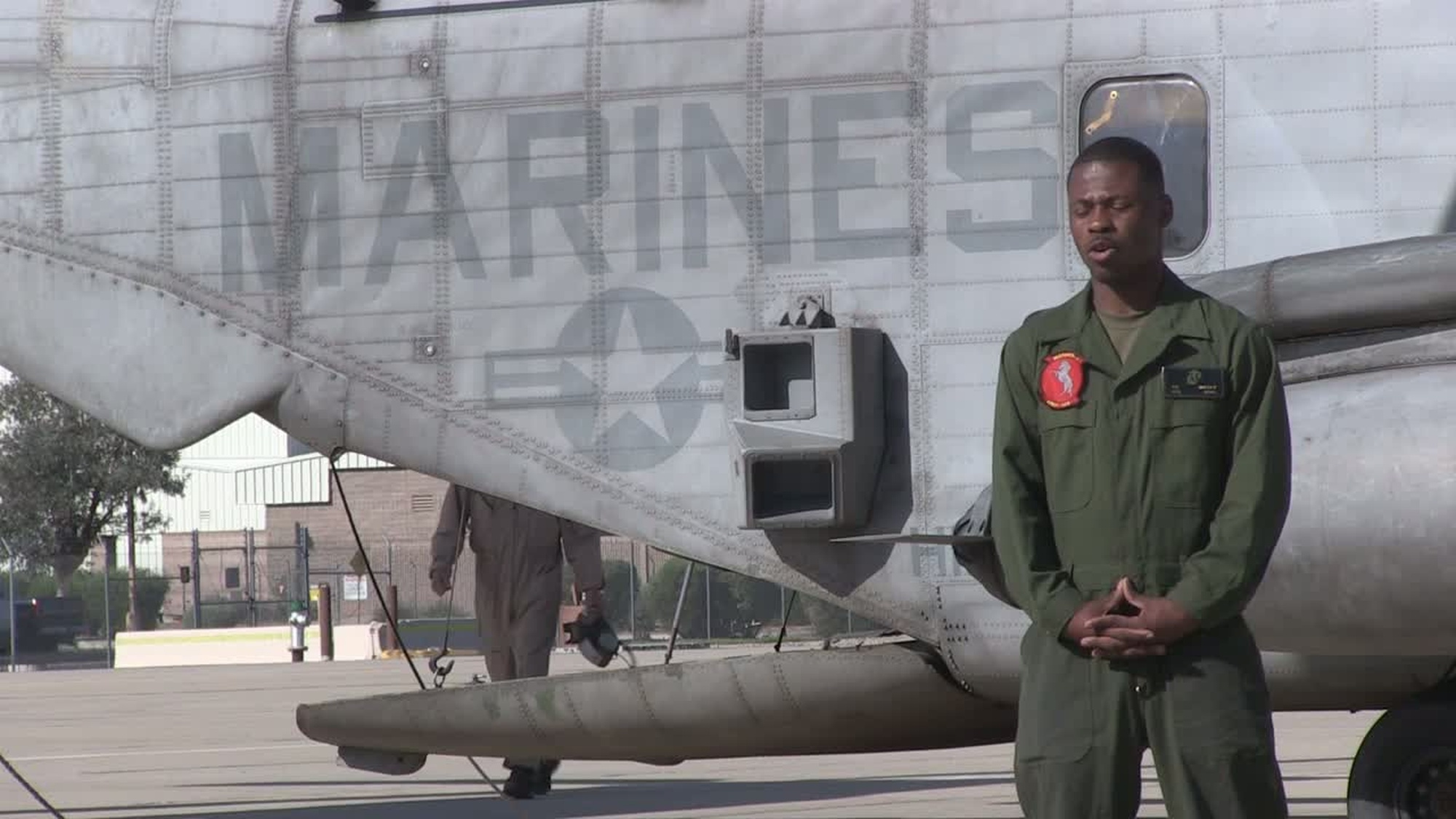 Cpl. Ariel R. Mulkey with Marine Heavy Helicopter Squadron (HMH) 465, Marine Aircraft Group 16, 3rd Marine Aircraft Wing talks about his experiences during a Detachment For Training (DFT), Operation Snowbird, Tucson AZ March 22, 2013. HMH-465 conducted a squadron DFT to improve pilot, aircrew, and squadron proficiency and readiness for upcoming deployments.
