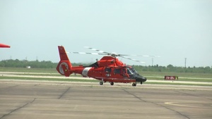 Coast Guard Rescue Jet Footage of life raft/B-roll of rescued man returning to land