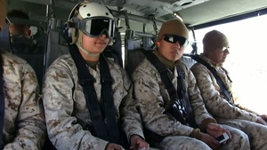 Second Battalion, Third Marine Regiment Marines Ride in a UH-60 Blackhawk at MWTC