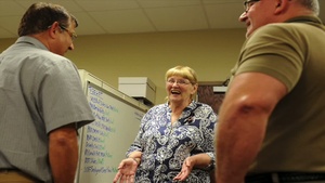 Mrs Theresa V. Mullan visits "Mullan Hall"