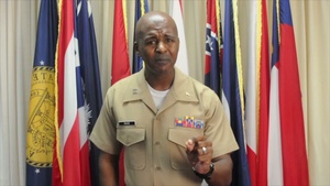 First Lieutenant Jason Shaw, chaplain for the 6MCD, addresses new Marine recruiters