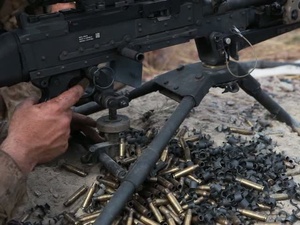 Marines suppress 'enemy fire' BROLL