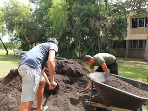 MRF-D Marines and Students Build Garden