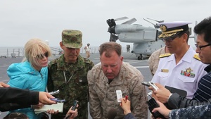 Part 2 of Brig. Gen. John J. Broadmeadow talks to media after Osprey lands on Japanese ship