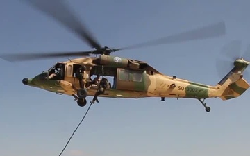 Multinational Special Forces Repel from Helo at Exercise Eager Lion