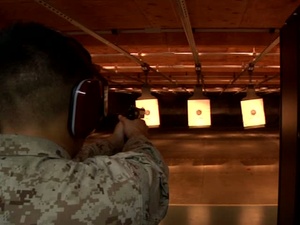Marines And Sailors Shoot Zombie Targets At The Range