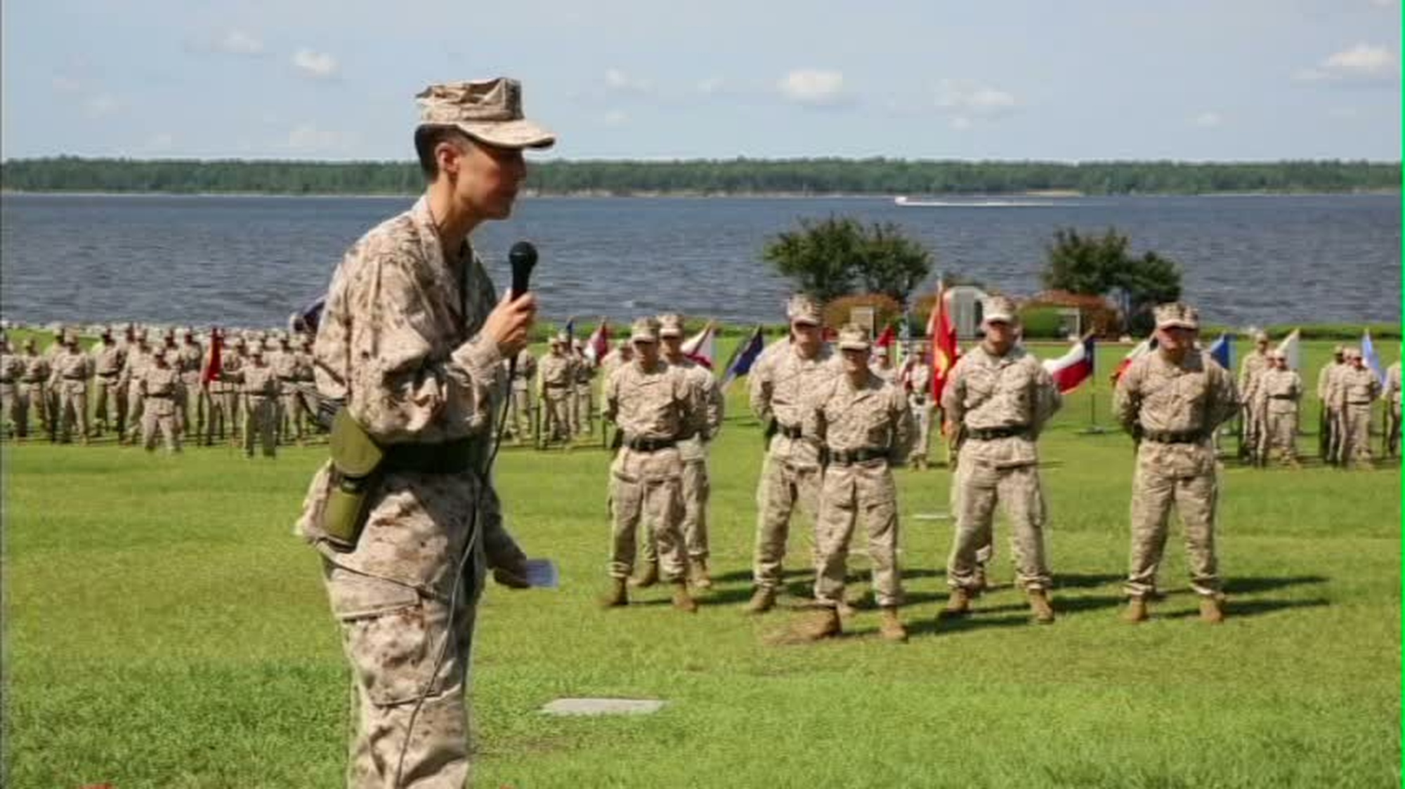 Lt. Col. Denise M. Mull relinquishes command of Combat Logistics Battalion 2 to Lt. Col. William C. Stophel during a traditional change of command ceremony aboard Camp Lejeune, N.C., June 26, 2013. Lt. Col. Mull took command of CLB-2 in July 2011 and deployed with the battalion in support of Operation Enduring Freedom in July 2012.  Produced by Sgt. Alisa Helin. Also available in High Definition.