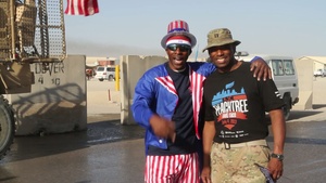 USO Manager and Capt. Tyson Give Shout-Out During Peachtree Road Race
