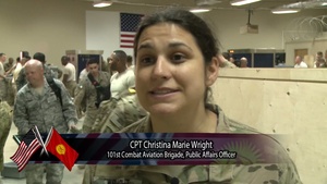 Troops clear customs at the Transit Center