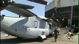VMM-363 Loads and Stows ospreys for Okinawa Japan phase 3