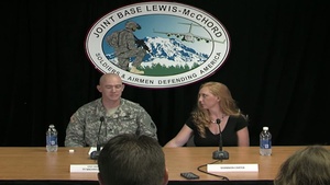 Press Conference at Joint Base Lewis McChord with Staff Sergeant Ty M. Carter and his wife