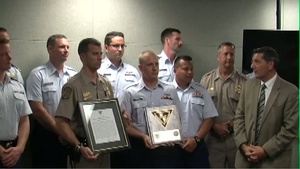 Coast Guardsmen and CBP officers receives national law enforcement award