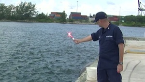 Coast Guard Holds Demonstration on Distress Signal Use in Miami Beach, Fla.