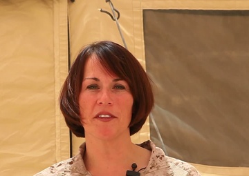 HM1 Deborah Davadi shouts out to the New Orleans Saints from Afghanistan