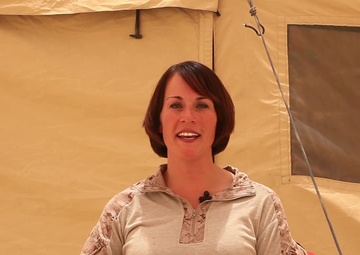 HM1 Deborah Davadi shouts out to the Los Angeles Dodgers from Afghanistan