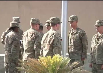 4th I.D. Soldiers Fly Flag for the Los Angeles Dodgers