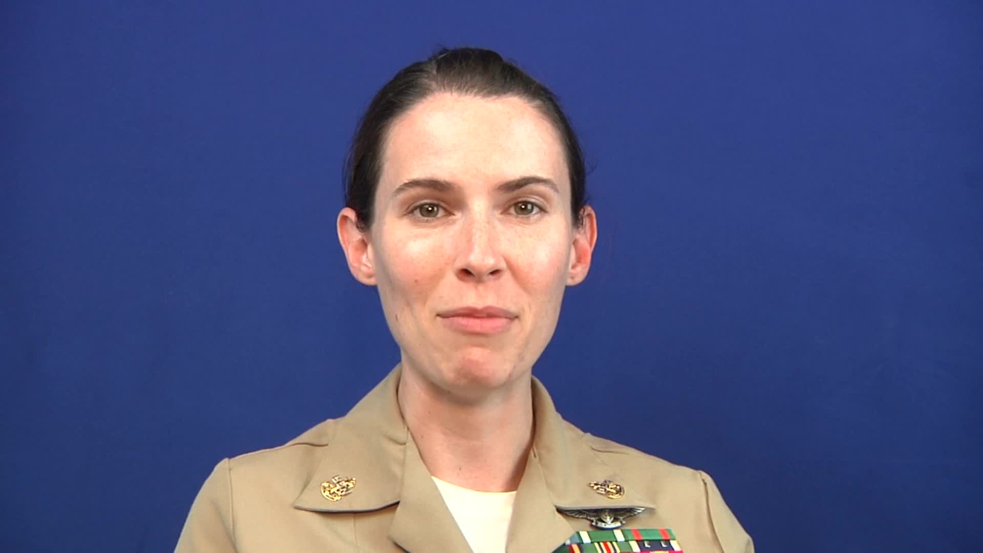 First of several clips of service members asking questions for airing on Major League Baseball&#39;s &quot;Intentional Talk&quot; program with CPO Elizabeth Thompson.