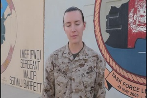 2nd Lt. Wilson Sends Greeting to Marine Corps Marathon Runners