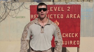 Cpl. Jordan Brookshire Thanks the Atlanta Falcons from Afghanistan