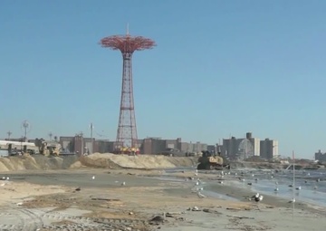 B-Roll of Coney Island Beach Restoration Project