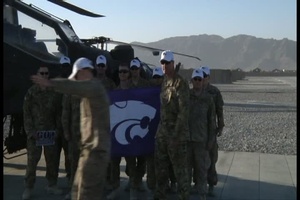 Shout-out to Kansas State University from 1st CAB at Kandahar Airfield
