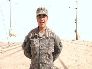 Soldier Sends Message To Her Husband, a Texas A&M - Kingsville Football Player
