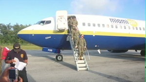 737 Lands on Tinian with Second Group of Marines