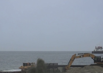 B-roll of Long Branch, NJ Sand Pumping