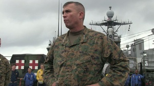Lieutanant General John Wissler Aboard USS Ashland