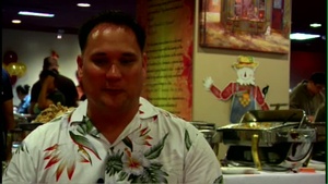 Deployed Service Members Enjoy a Thanksgiving Meal