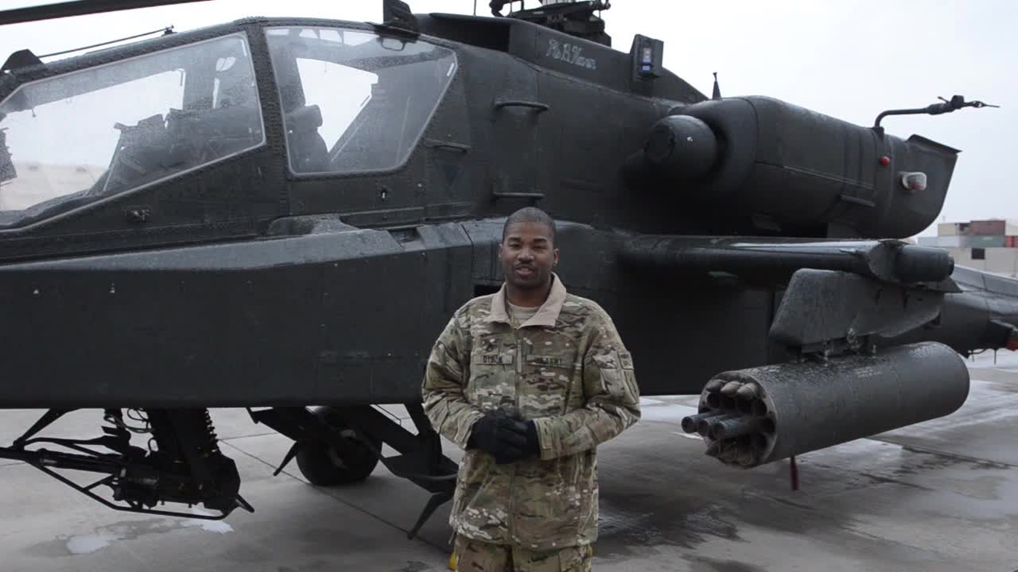 Staff Sgt. Andrew Dyson sends a greeting to Junction City, KS and Lexington Park, MD., from Shindan Airbase for Holiday Season 2013.