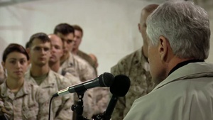 Secretary of Defense Chuck Hagel Visits Camp Leatherneck (Part 3 of 3)