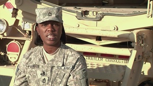 Sgt. 1st Class Shawndel O. Parris sends a greeting to New York, N.Y., from Camp Arifjan for Holiday Season 2013