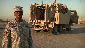 Master Sgt. Samantha B. St. Louis sends a greeting to New York, N.Y., from Camp Arifjan for Holiday Season 2013