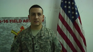 SGT Acosta, Andrew Holiday Shout Out