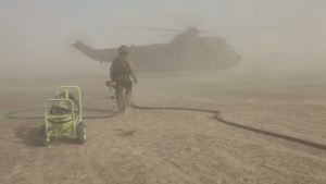 HMH-462 FARP with British Forces