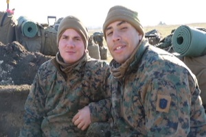 Petty Officer 3rd Class Michael Fonseca and Marine Sgt. Clinton Mutter