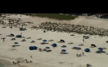 Aerial footage of Pensacola Beach, Fla.
