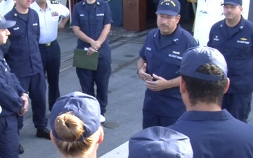 RADM Castillo congratulates Waesche crew