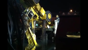 Overturned Crane