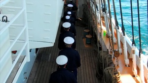 Coast Guard Cutter Eagle Conduct a Burial at Sea