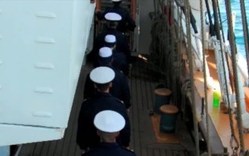Coast Guard Cutter Eagle Conduct a Burial at Sea