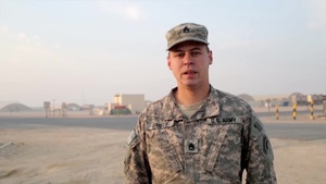 Deployed 42nd Combat Aviation Brigade Soldiers wish their families a Happy New Years