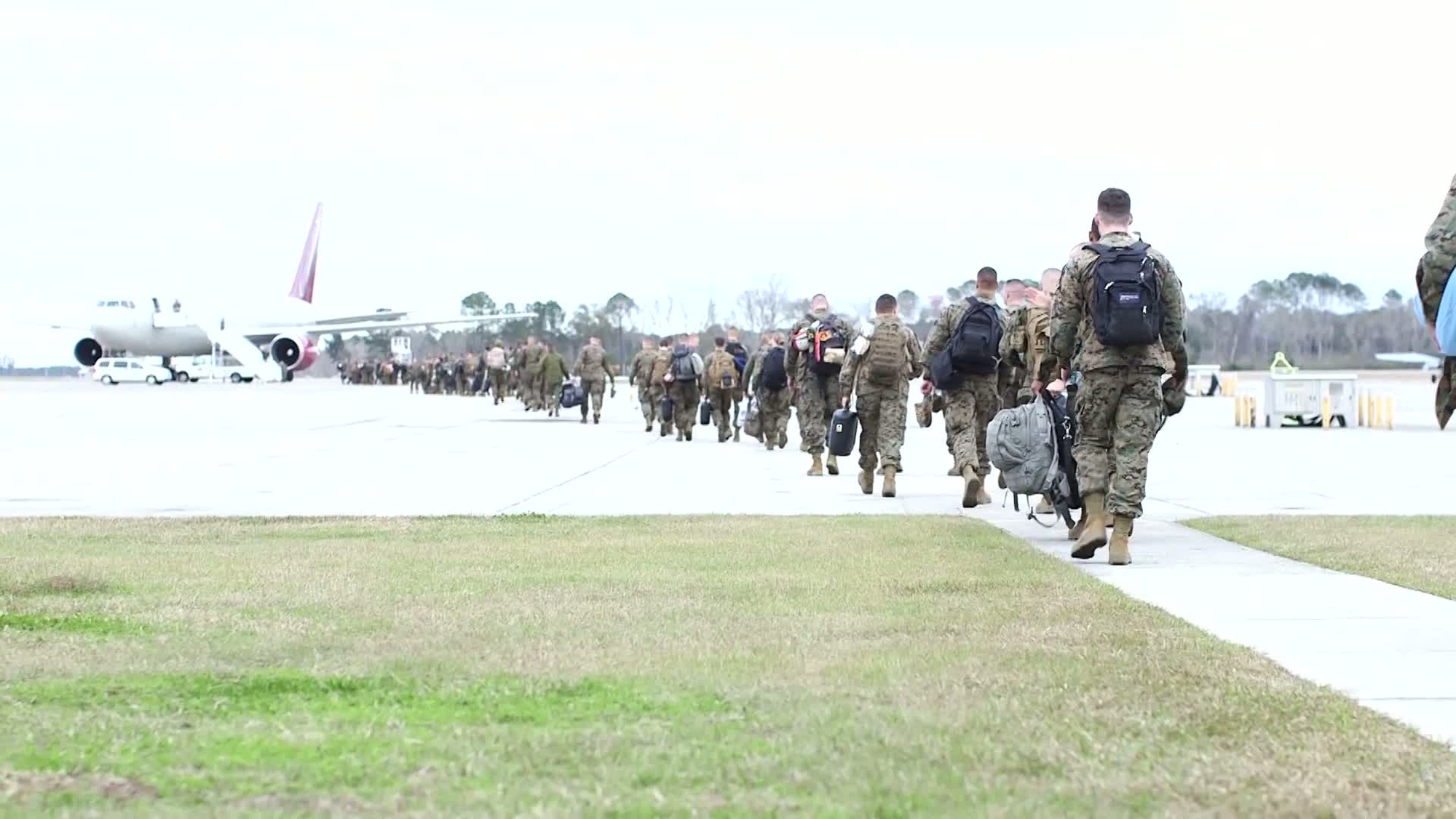 Marines and Sailors with Marine All Weather Fighter Attack Squadron<br />224 (VMFA(AW)-224) and Marine Aviation Logistics Squadron 31, <br />deploy to the western pacific in support of the unit deployment <br />program. The units will conduct training as well as provide regional <br />security during the seven month deployment. Footage includes <br />interview with Gunnery Sergeant Shelby Smith, VMFA(AW)-224 <br />Squadron Gunnery Sergeant.(Marine Corps Motion Imagery by Cpl. <br />Donald Holbert) Available in high definition.