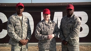 SrA Kylie Nash, SSgt Terrance Bethany, and TSgt Raymond Billups Super Bowl Shout Out