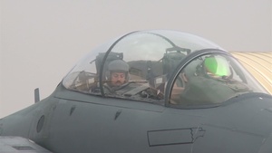 B-roll F-15E Landing and Taxi : 1,000 Combat Flying Hours and Counting
