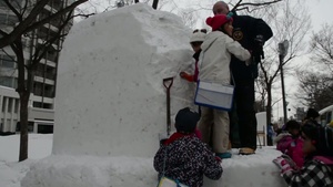 NAF Misawa Snow Team Begins Snow Sculpture